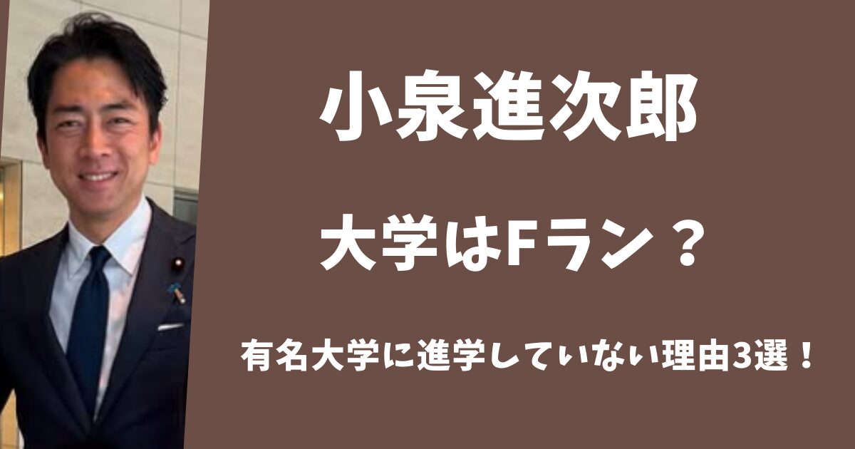 小泉進次郎の大学はFラン？