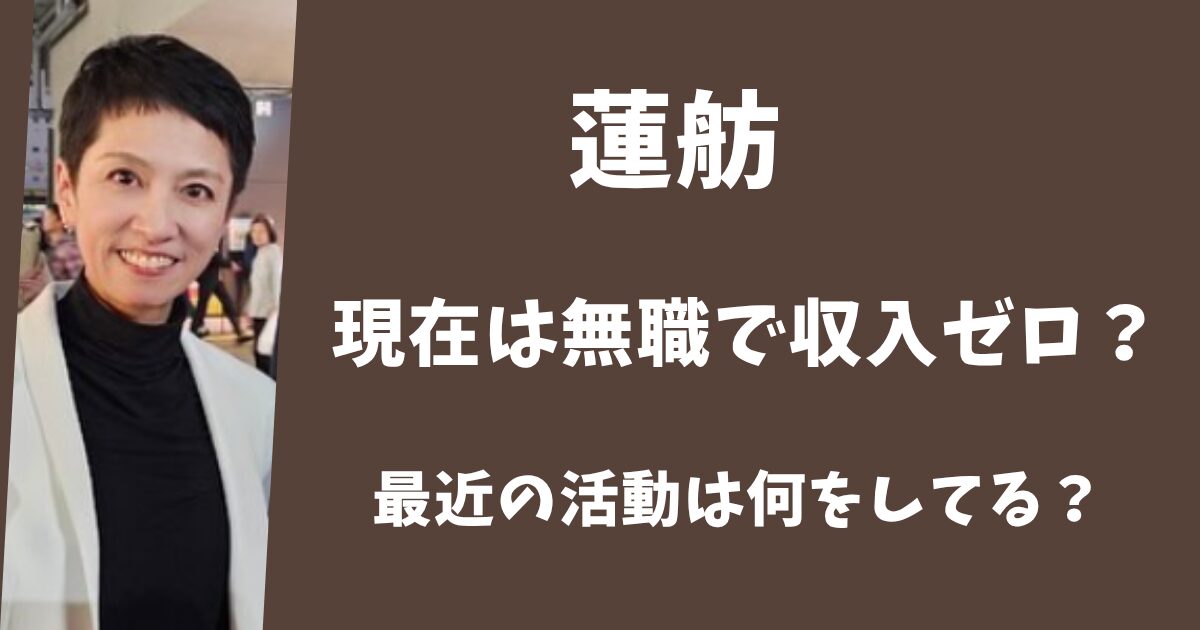 蓮舫は現在は無職で収入ゼロ？