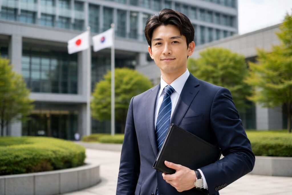 スーツを着た男性